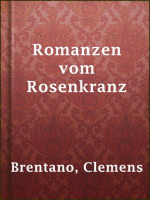 Romanzen vom Rosenkranz - ebook